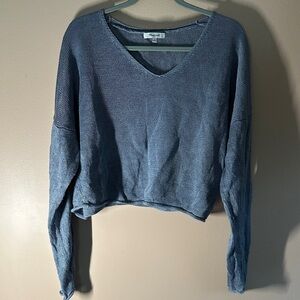 Madewell Blue V-Neck Sweater